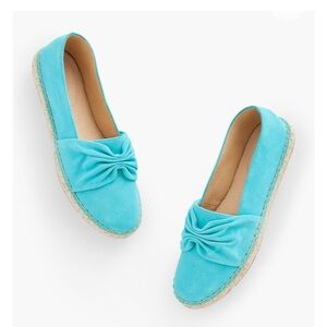 Talbots IZZY Cinched Suede Espadrille Blue Size 8M